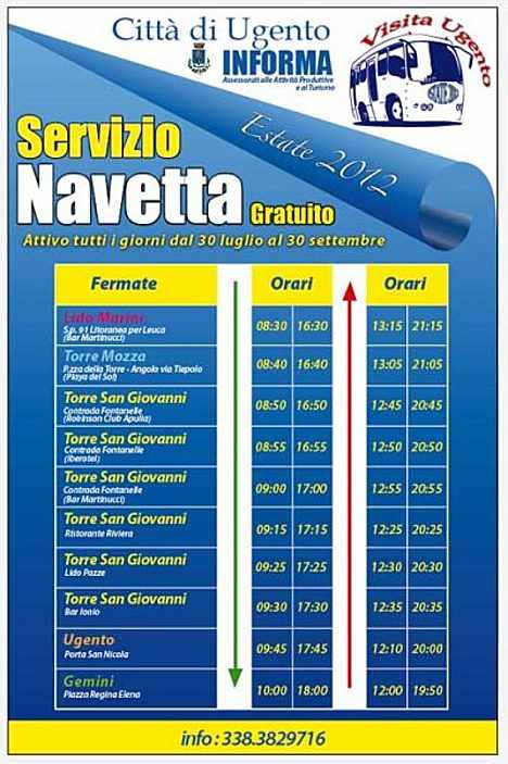 Navetta gratis a Ugento