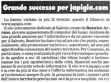 articolo del 05/01/2001