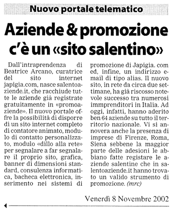 articolo del 08/11/2002