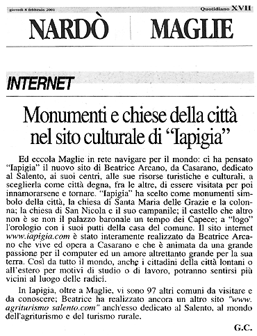 articolo del 08/02/2001