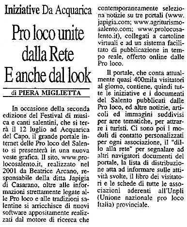 articolo del 09/07/2003